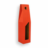 Porta bottiglia singola con manico 8x8x33 (LxPxH) colore rosso
