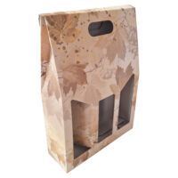 Porta bottiglia tripla con manico 27 x 9 x 38 - Foglie - Confezione da 20 pezzi 4 Porta_bottiglie_triplo_foglie