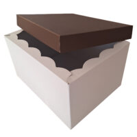 Scatola Fondo e Coperchio 39,5 x 30,7 x 22,3cm (LxPxH) Bianco Marrone - Confezione da 10 pezzi 5 Scatola_alta_bianca_marrone_aperta