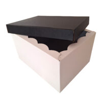Scatola Fondo e Coperchio 39,5 x 30,7 x 22,3cm (LxPxH) Bianco Nero - Confezione da 10 pezzi 6 Scatola_alta_bianca_nera_aperta