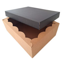 Scatola Fondo e Coperchio 39,5 x 30,7 x 14,3cm (LxPxH) Avana Nero - Confezione da 10 pezzi 5 Scatola_avana_nero_aperta