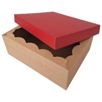 Scatola Fondo e Coperchio 39,5 x 30,7 x 14,3cm (LxPxH) Avana Rosso mattone - Confezione da 10 pezzi 6 Scatola_bassa_avana_rosso_mattone_aperta