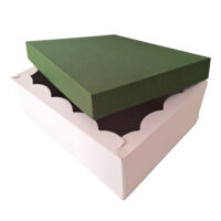 Scatola Fondo e Coperchio 39,5 x 30,7 x 14,3cm (LxPxH) Bianco Verde Scuro - Confezione da 10 pezzi 6 Scatola_bassa_bianca_verde_scuro