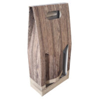 Porta bottiglia doppia effetto legno con manico 19 x 9 x 38 - Confezione da 20 pezzi 2 Porta_bottiglia_doppio_effetto_legno